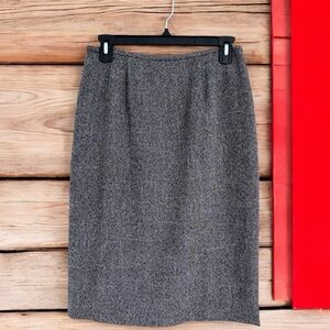 Larry Levine Gray Black Pencil Skirt Sz 6 Women’s Lined Workwear Office Classic.